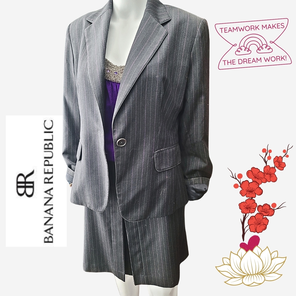 Banana Republic Charcoal Pinstripe Suit Set